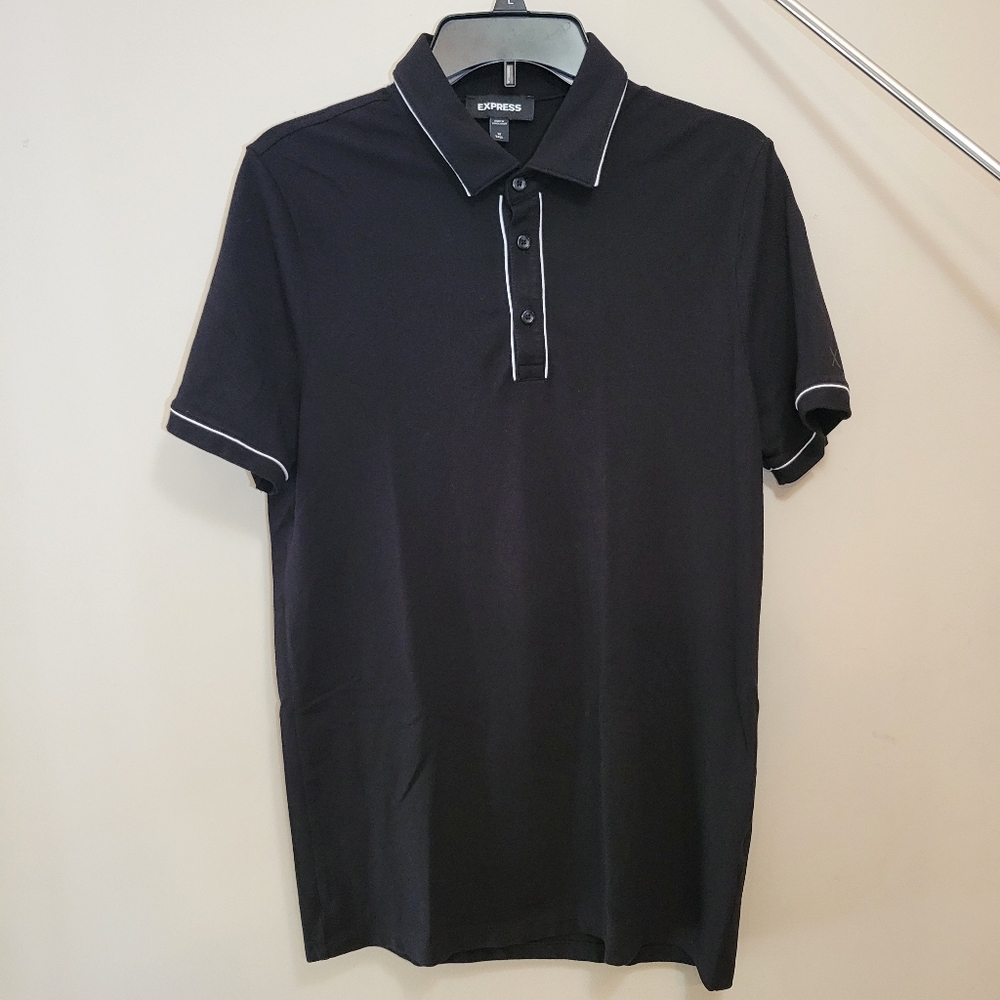 Express Men's Piped Luxe Pique Polo Shirt - Picture 2 of 4